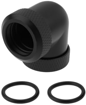Briny River G1/4 90 graders adapter för hårt rör TWT90KNS-K12 för OD14 mm styvt rör (svart)