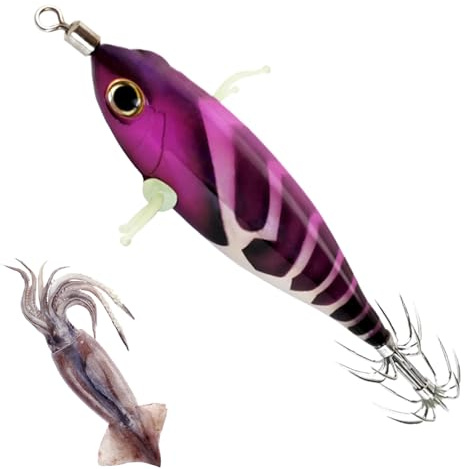 Cebos para Calamares - Señuelos Luminosos De Camaron con Jig | Cebo De Pesca Fluorescente Compacto para Aficionados