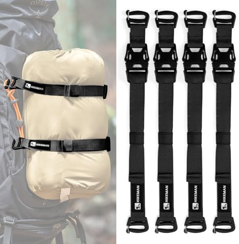 HIKEMAN Sistema táctico Rush Tier – Correas ajustables para mochila Molle, correas de fijación con clips de hebilla, correa de compresión al aire libre, accesorio de módulo de expansión (negro)