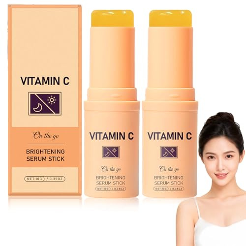 Vitamina C Siero sbiancante per pelle radiosa, vitamina C, balsamo per gli occhi, bastone contro linee sottili e rughe, siero schiarente e idratante per viso e corpo (2 pezzi)