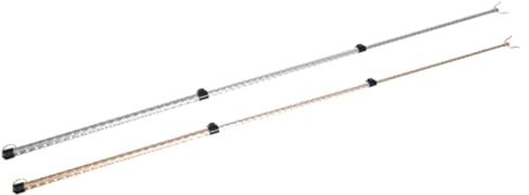TOYANDONA 2 pezzi Asta Appendibile Telescopica in Alluminio Supporto Estensibile per Vestiti con Bastone Porta Abiti Multiuso per Armadio Soffitto e Balcone Capacità Elevata Argento e Oro