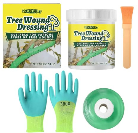 Kit de Mastic pour Arbres – Pour Greffage de Jardin, Arbres d'Ornement, Bonsaï – Favorise la Cicatrisation, Film Protecteur Rapide – avec Ruban de Greffage (2cm) et Gants