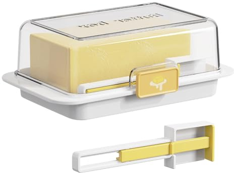 Butter Dish, Butter Storage, Butter Dish, Worktop, Airtight, with Lid - Easy Scoop Unbreakable Cheese Holder, Multifunctional Butter Storage with Shaker for Worktop