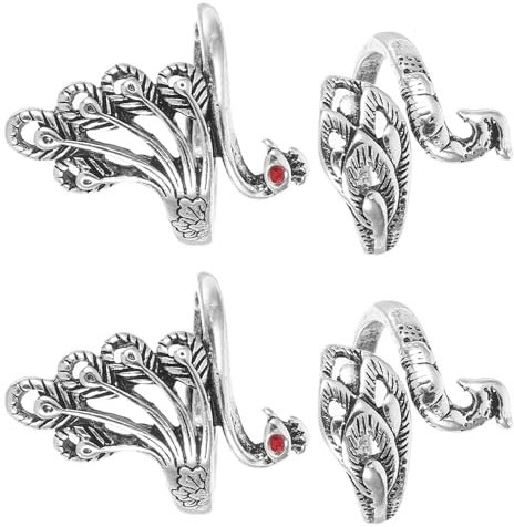 OFFSCH 4 Piezas Anillos Ajustables para Tejer y Crochet de Control Preciso de Tensión Soporte Cómodo para Dedos Herramientas Versátiles para Proyectos