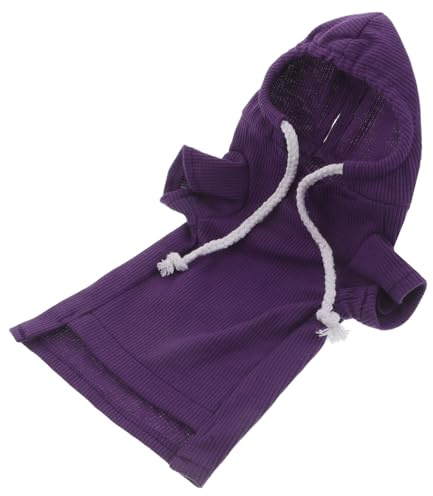 FOMIYES Sudadera Cálida para Hurones Capucha Morada Talla M, Suéter de Forro Polar para Mascotas Pequeñas como Hámster, Conejos y Cobayas, Ropa Térmica Ligera para Exteriores