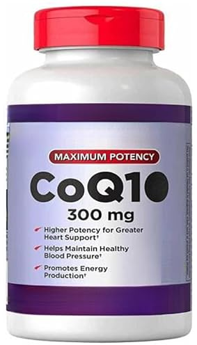 CoQ10 300mg High Potency Softgels, stödjer hjärtkomfort | Antioxidant för kardiovaskulär och energiproduktion