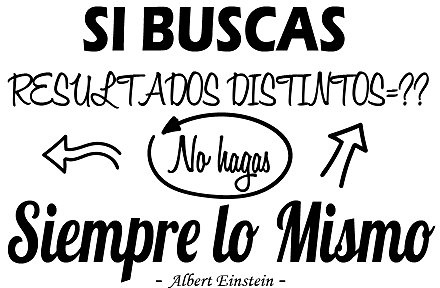 Docliick® Frase Vinilo 'Si Buscas Resultados Distintos..' - Decorativos Frases Motivadoras Para Pared - Decorar Habitaciones - DC-16130 (Corte, 30x20cm)