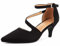 Greatonu Womens Court Shoes D'Orsay Ankle Strap Low Kitten Heel Dress Pumps Wedding Bridal Black 1 UK 4