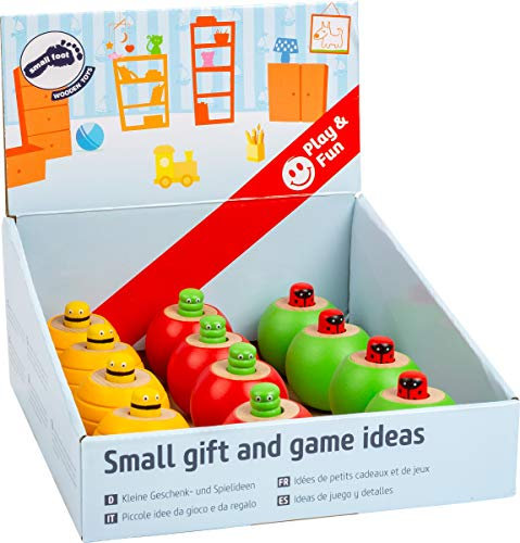 Small Foot 11570 Display Steh-Auf Insekten mit Sound aus Holz, Biene, Raupe und Marienkäfer als Mitbringsel für Kinder Spielzeug