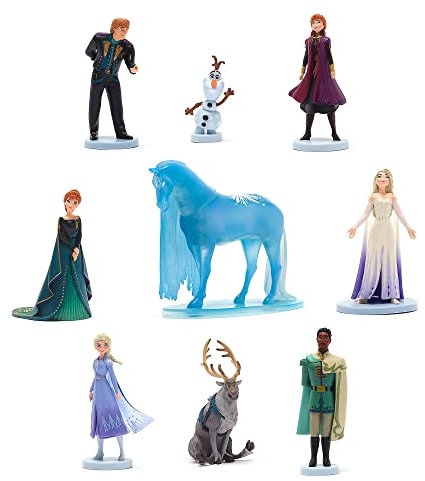 Disney Store Official Frozen 2 Deluxe Figurine Playset, 9 Pc. Set, Includes Anna, Elsa, Mathias, Nokk, Sven, Olaf and Kristoff, For Ages 3+