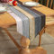 Hanrunsi Tischläufer Modern 40x140cm Grau Rustikal Gestreift Holz Textur Tischläufer für Esszimmer Tisch Party Hochzeitsdekoration Leinen Grau Braun Antik Alter Tischläufer