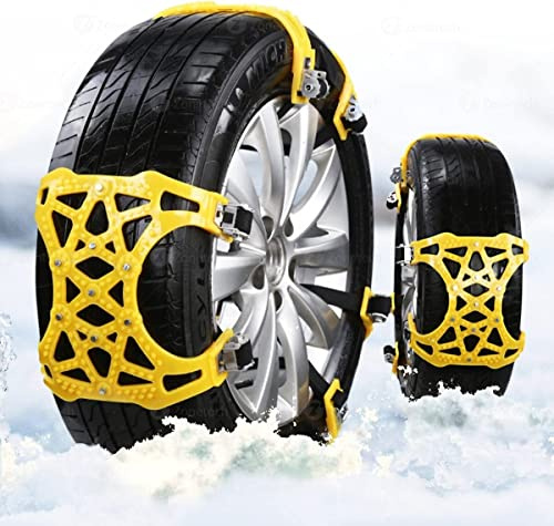 ZONETECH Tire Snow Chains - Premium Quality Strong Durable All Season Anti-Skid Car, SUV, and Pick Up Patterned Tire Chains for Emergencies and Road Trip (12-Pack)