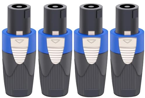 Greluma 4 pz connettori speakon,adatti per connettori speakon Nl4fx cavi speakon,convertitore Nl2fx da 4 perni femmina a Nl4fc maschio a 4 poli per altoparlanti powercon twist lock