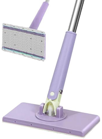 -NI Mop Für Einmalhandtücher, Staub Mopp Mit Stiel , Reinigungstücher Flacher Staubmopp, 360 Grad Drehbarer Kopf, Haushaltshelfer Für Küche, Bad, Haus, Wand Spiegel