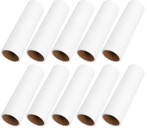 Beavorty 10 Dispositivo per attaccare i a mano lanugine riutilizzabile rulli di pelucchi appiccicoso levapelucchi per mobili carta bianca