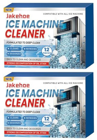 Lot de 24 pastilles nettoyantes pour machine à glace, détartrant, haute efficacité pour comptoir, odeur, enlever