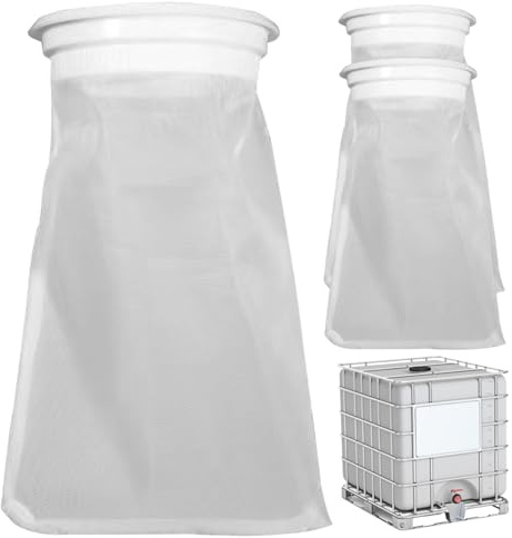 Filtros para IBC (3 Unidades, 5, 3 x 250 mm), Tapa de Malla Fina, Filtro de Nailon Lavable y Reutilizable, Repuesto para Agua de Lluvia, Accesorios para barriles de Lluvia.