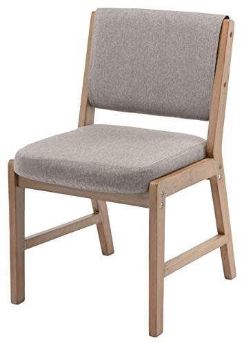Massivträstolar Moderna möbler Restaurang Köksöar Pallar med ryggstöd och linne Sittdyna, Sitthöjd 46 cm(Färg:Grå)