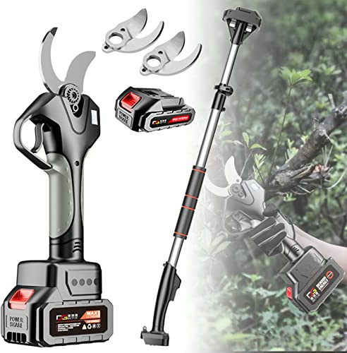 Extendable Tree Pruning Pruner 21V Cordless Electric Pruning Shears45mm/1.8inch Cut Electric Pruner Battery Poweredwith Extension Pole