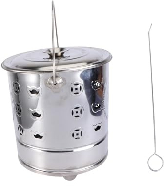 Milisten 2pcs Stainless Steel Incinerator Barrel for Garden Use Durable Fire Bin Burner with Handles Practical Outdoor Furnace for Rubbish and Leaves