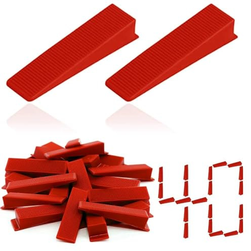 40 cunei per piastrelle in plastica – cunei come distanziatori per piastrelle e strumenti per livellare il bagno, il WC e la cucina