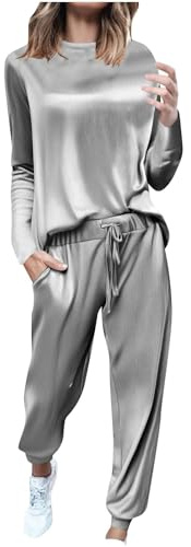 SCBFDI Abbigliamento Ciclismo Completi Sportivi Donna Completo Elegante Tuta Primaverile Pantaloni Sportivo Corto Estiva Completa Sauna Sportiva Argento M