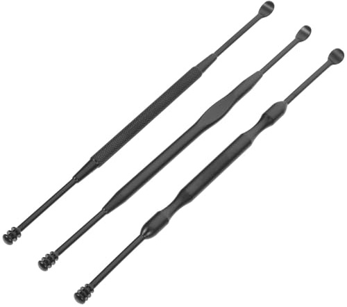 Mikikit Kit de Limpiador de Oídos Compacto de Acero Inoxidable Masajeador de Canal Auditivo y Diseño Portátil para Uso Diario Hogar