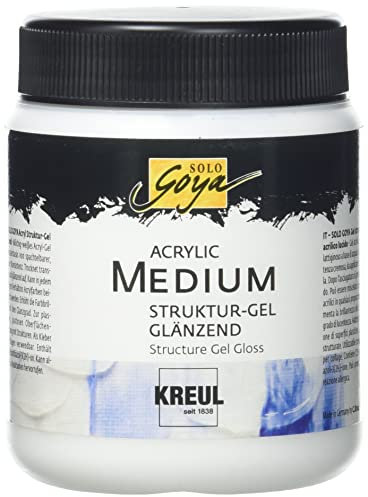 KREUL 87105 - Solo Goya Acrylic Medium, 250 ml Dose, Strukturgel glänzend, cremige Spachtelmasse, trocknet transparent und glänzend, einfärbbar