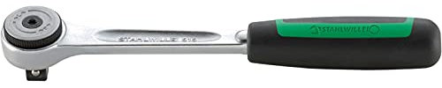STAHLWILLE Nr. 515 l umschaltbare 1/2 Feinzahn-Knarre l Kugelarretierung l ergonomischer 2-K-Griff l 60 Zähne l Made in Germany