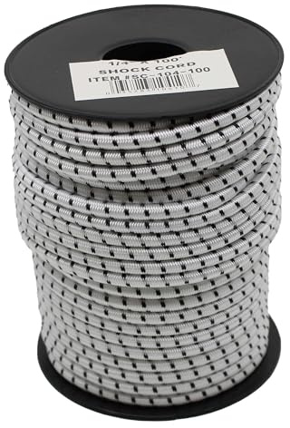 T.W Evans Cordage SC-104-100 1/4-Inch by 100-Feet Elastic Bungee Shock Cord