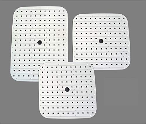 Bama Set di 3 tappetini Morbidi per lavello, Bianco, Taglia Unica