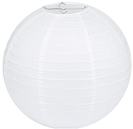 LIHAO 12 weiße Papier Laterne Lampion rund Lampenschirm Hochtzeit Party Dekoration Ballform (10er Packung)