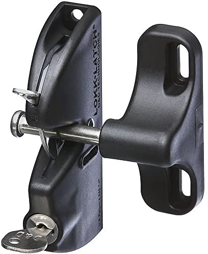 National Hardware N346-201 LokkLatch-Pestillo automático con llave de 4-9/16 pulgadas en negro, 4-9/16
