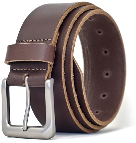 Ashford Ridge äkta läderbälte för män, 38 mm, bälte för jeans, fullnarvsläder