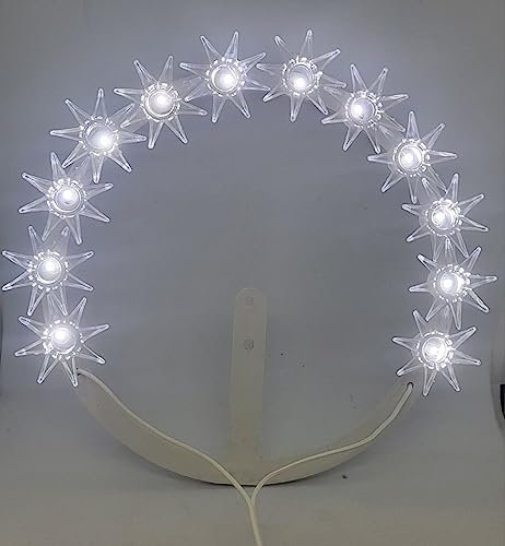 CORONCINA LUMINOSA DECORATIVA CON LAMPADINE A LED BIANCO FREDDO DIAMETRO 12 CM CON TRASFORMATORE 220V