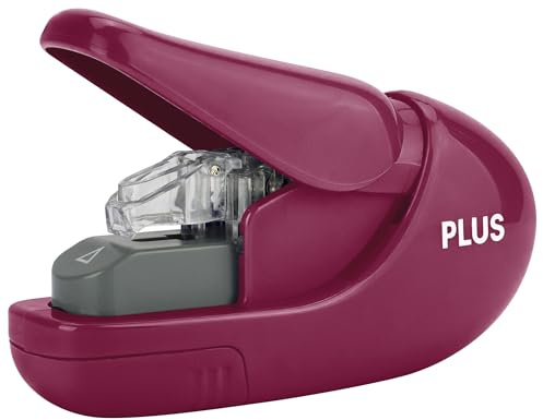 PLUS JAPAN Japón SL-106AB WR - Grapadora sin grapas (capacidad de grapado: 5 hojas), color rojo