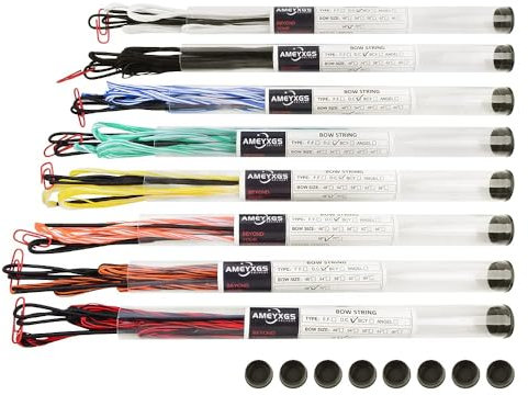 SHARROW Bogensehne als Ersatz mit 16 Stränge Bogenschnur Bow String Serving Thread für Bogenschießzubehör für Recurve Bogen Reiterbogen und Kompositbogen (Rot + Schwarz, 70 Zoll)