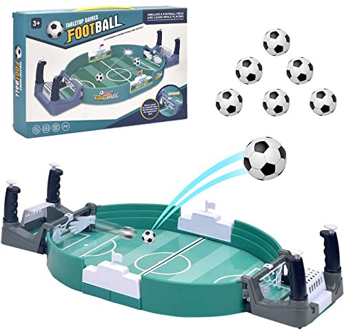 Mini Table Top Football Game, Table Soccer Game with 6 Footballs, Table Interactive Game for Kids and Adults, Table Football Board Games for Christmas Birthday Gifts - Football Gifts for Boys