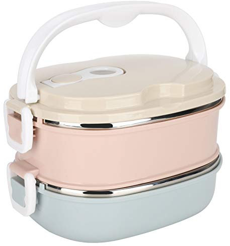 Boîte à Lunch Isotherme, Boîte à Portable en Acier Inoxydable Empilable et étanche pour Repas Chauds Boîtes à Thermiques Bol Récipient Alimentaire pour Bureau Travail (#2)