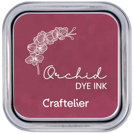 Craftelier - Stempelkissen auf Wasserbasis | Metallbox mit starkem Verschluss | Acryl- oder Gummistempel und poröse Oberflächen | Stempelgröße: 4 x 4 cm - Kartongröße: 6,3 x 6,3 cm | Farbe: Orchidee