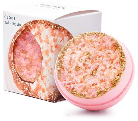 Latika Bath Bomb Rose Quartz Geode Crystal - Essential Oils for Ultimate Relaxation and Skin Nourishment