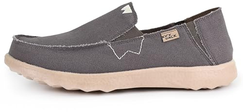 Kickback Couch 2.0 - Mens Loafers - Charcoal Brown - Convertible Slip On Casual Men's Shoes - Canvas Uppers - Leather Lined Removable Insoles - Size UK 9