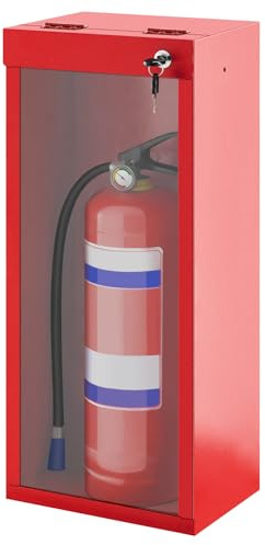 Zonon 1 Pcs Red Fire Extinguisher Cabinet Wall & Surface Mount 24-3/4 H x 10-1/4 W x 7 D Heavy Duty Steel Box Case Holder Industrial Indoor Outdoor for 10lb Dry/5lb Co2 Extinguisher