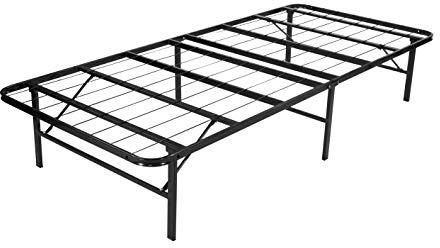 MOG CASA Cama Plegable de Invitados 100x200 cm Color Negro – Estructura Metálica Resistente y Altura 35,5 cm – Ahorro de Espacio y Montaje sin Herramientas