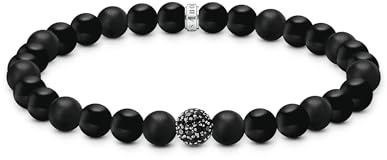 THOMAS SABO Bead-Armband Obsidian Recyceltes 925 Silber, geschw. A2194-705-11-L19