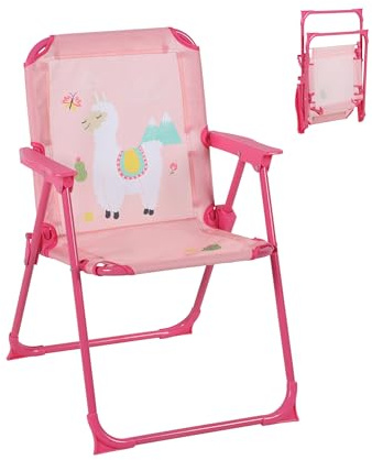 Relaxdays Poltroncina Pieghevole Campeggio per Bambini Sedia da Pesca Esterni Portatile 51.5x36x37.5 cm Colorata