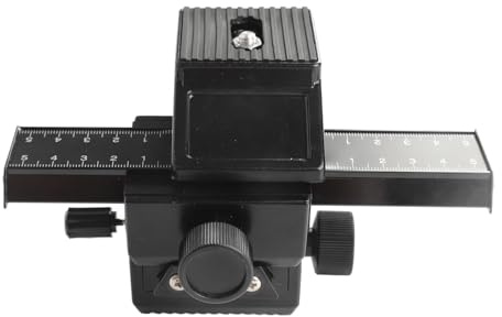 Cryfokt Deslizador de Riel de Enfoque Macro de 4 Vías, Ajustable, Ligero para Fotografía de Primeros Planos con Material de Aleación de Aluminio y Magnesio