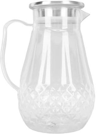 LiebeWH Vattenkanna Klar Akrylkanna med Lock 1500 Ml Värmebeständig Tekanna för Kalla eller Varma Drycker Transparent Kylkaraff med Handtag för Familjer och Grupper