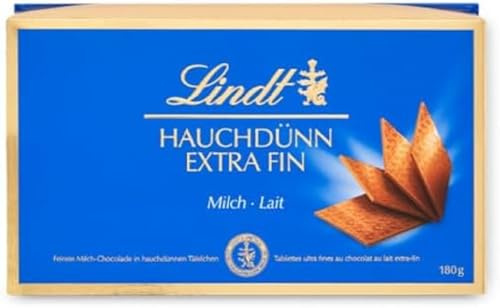 Lindt - Boîte de carrés de Chocolat EXTRA FIN - Chocolat au Lait, 180g