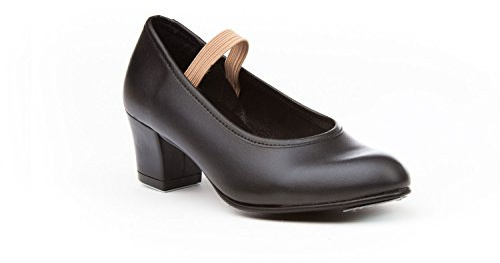 ANGELITOS Zapatos Sevillana Profesional Piel Negro Punta Tacón Metálicos, Mod.303, Calzado Made In Spain. (38)